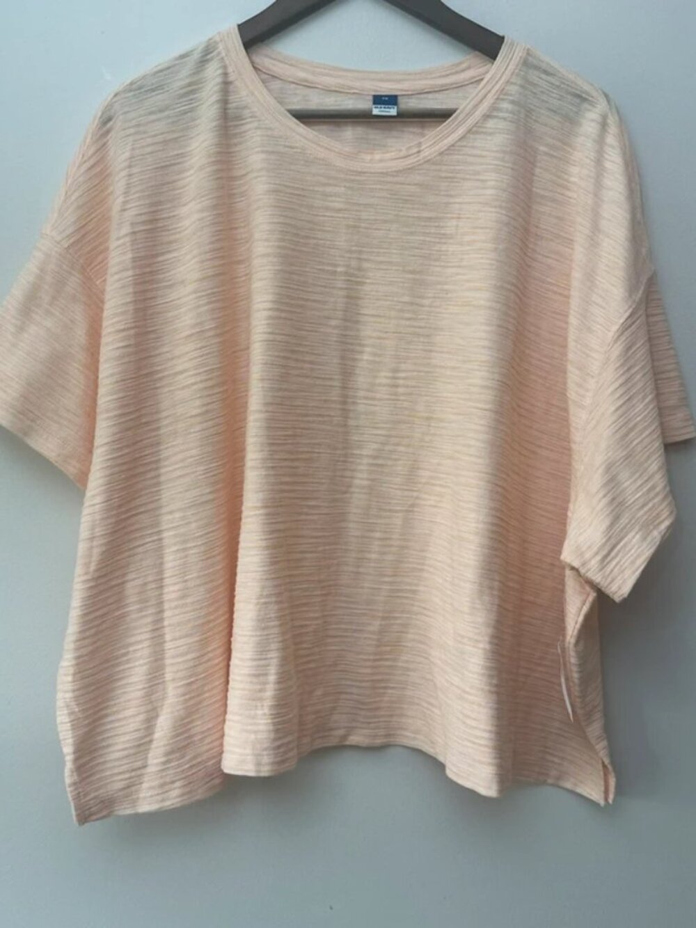 NWT Old Navy Women’s 3X Oversized Textured Short Sleeve Top Light Orange Flowy
